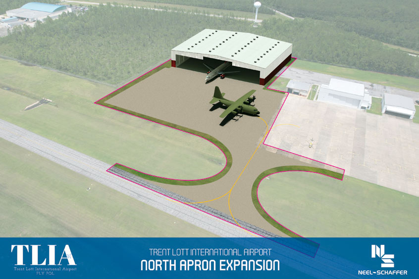 The North Apron Expansion and Taxiway Connector project at Trent Lott International is anticipated to begin this autumn and to be completed by the end of 2025.