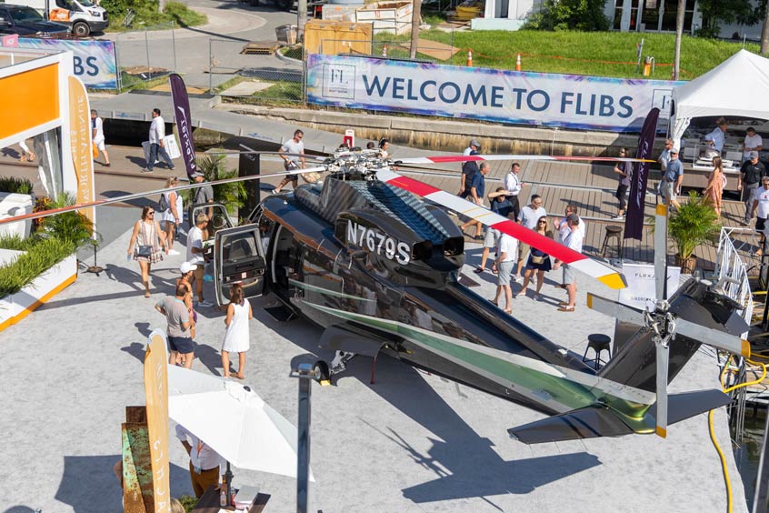 At the Fort Lauderdale International Boat Show, attendees can enter a Flexjet lottery offering a complimentary roundtrip helicopter transfer from the Miami, Florida area to North Bimini, Bahamas.