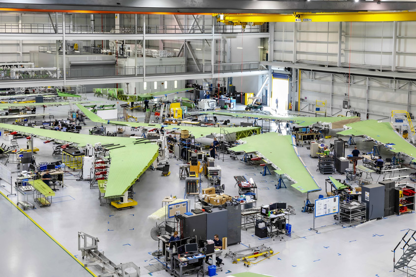 Gulfstream's wing production facility at its headquarters.