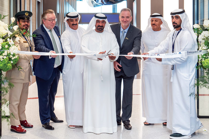 The ribbon-cutting ceremony at ExecuJet Middle East's Dubai terminal.