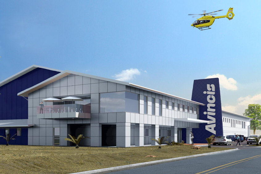 A mock-up of the company's proposed emergency aviation training centre.