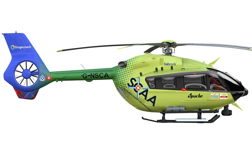 The helicopter will be operated as part of a 10-year contract with Babcock.