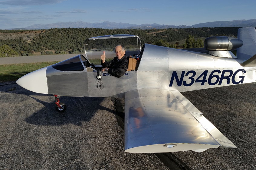 Redge Greenberg in the cockpit of SubSonex JSX-2 serial number JSX0003.