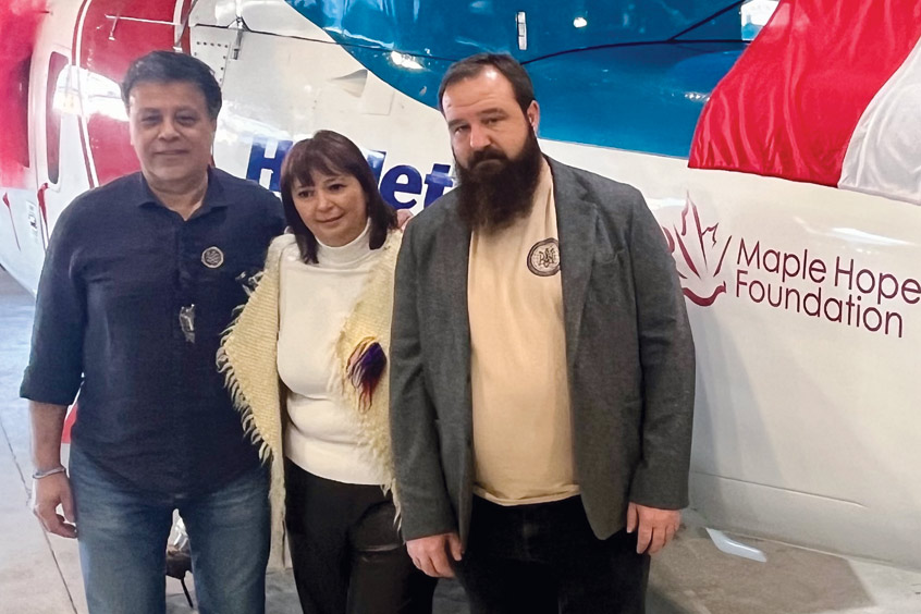 Helijet International president and CEO Danny Sitnam, co-founder and CEO of the Maple Hope Foundation Svitlana Kominko and Unite With Ukraine director Andrew Potichnyj.